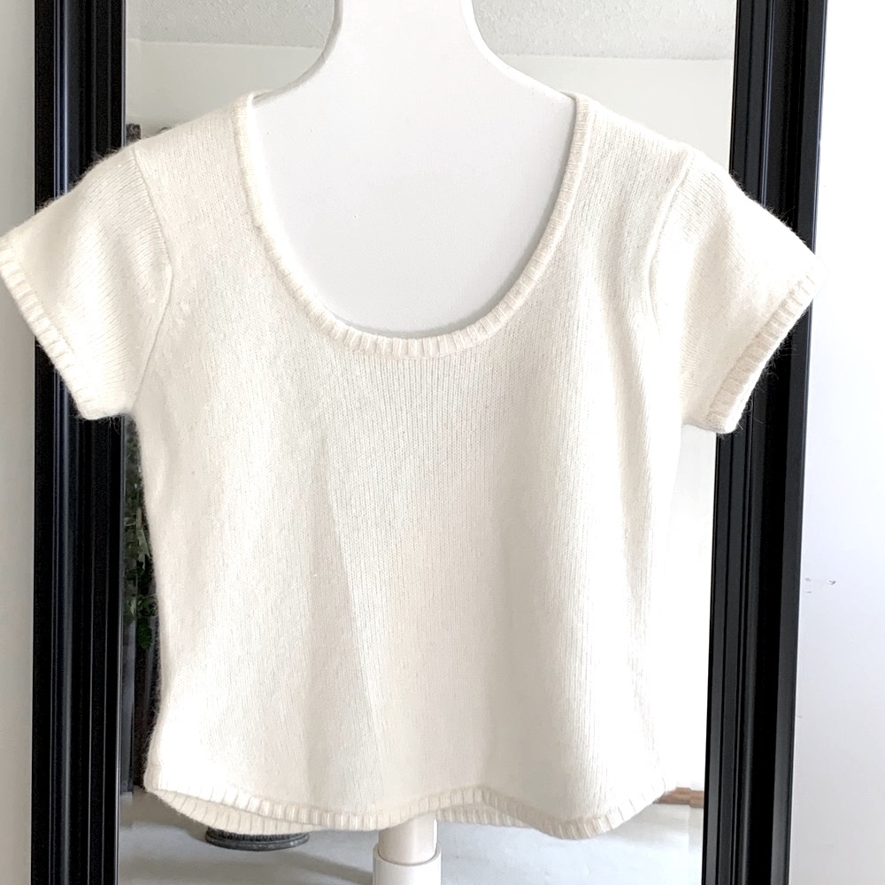 JOU JOU Soft Angora Wool Cropped Sweater